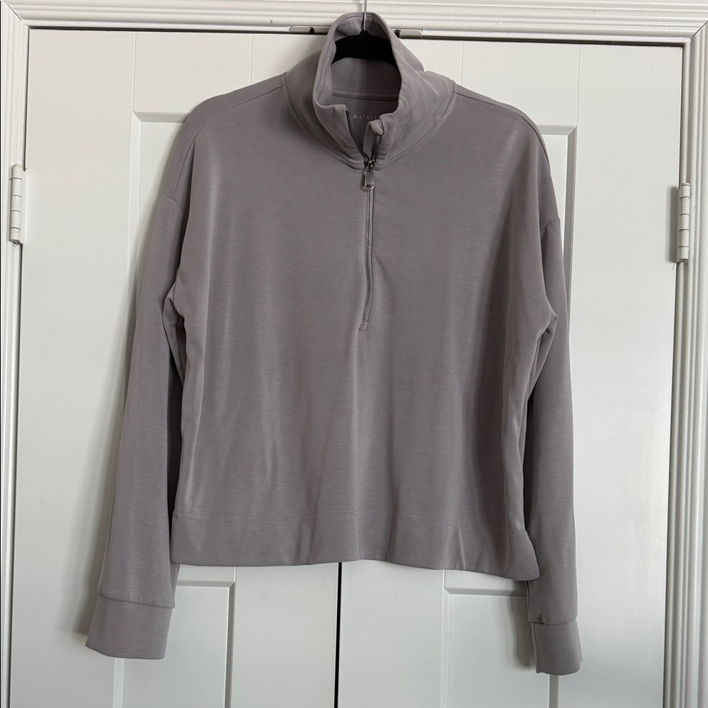 Athleta Light Gray Activewear Top
